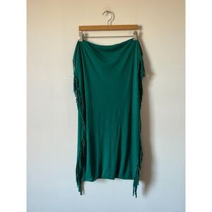 Teal Green Fringe Circle Infinity Scarf 2010s Indie Sleaze Festival